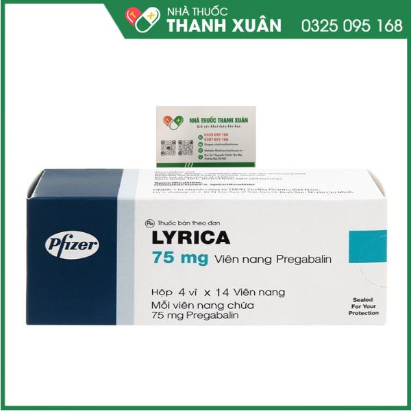 Lyrica 75mg - Thuốc điều trị đau dây thần kinh (4vỉ x 14 viên)